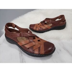 NEW NO BOX CLARKS 7 NARROW Cora Dream Mary Jane Fisherman Closed Toe Sandals